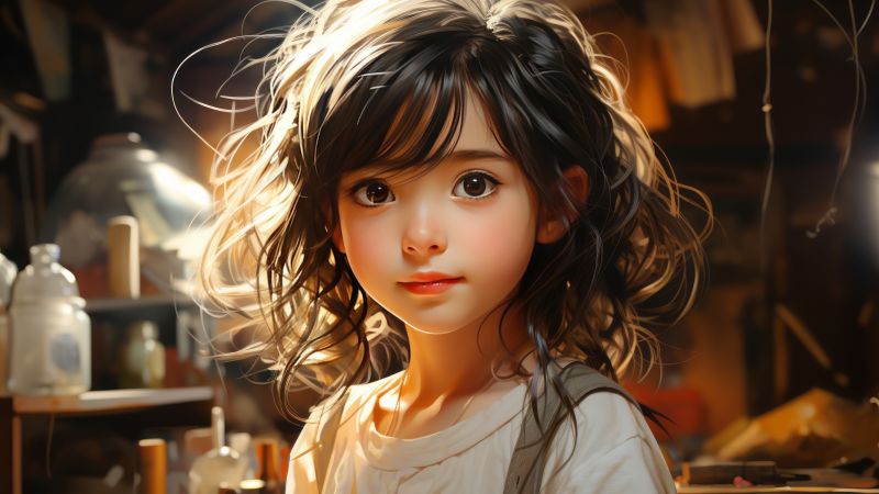 anime girl wallpaper, manga style, fantasy art, background for desktop wallpaper (horizontal)