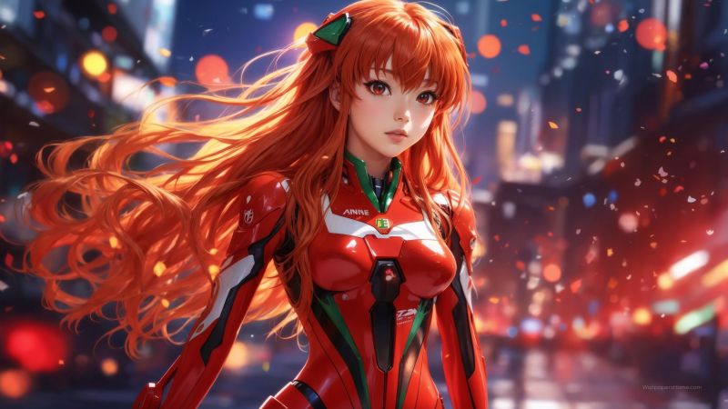 anime girl wallpaper, red-haired character, sci-fi anime, background for desktop wallpaper (horizontal)