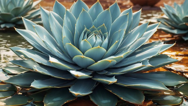 aloe wallpaper, indoor greenery, natural decor, background for desktop wallpaper (horizontal)