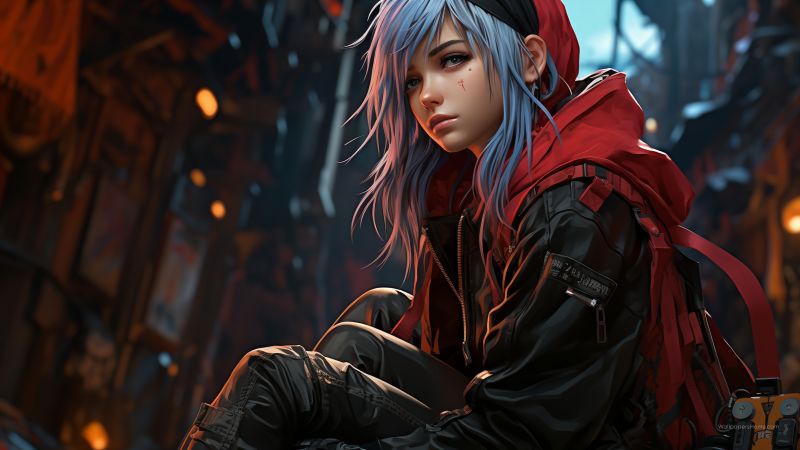 anime girl wallpaper, colorful, digital art, background for desktop wallpaper (horizontal)