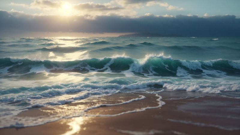sea wallpaper, wave, tide, background for desktop wallpaper (horizontal)