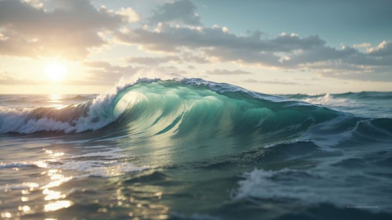 sea wallpaper, ocean, sandy beach, background for desktop wallpaper (horizontal)