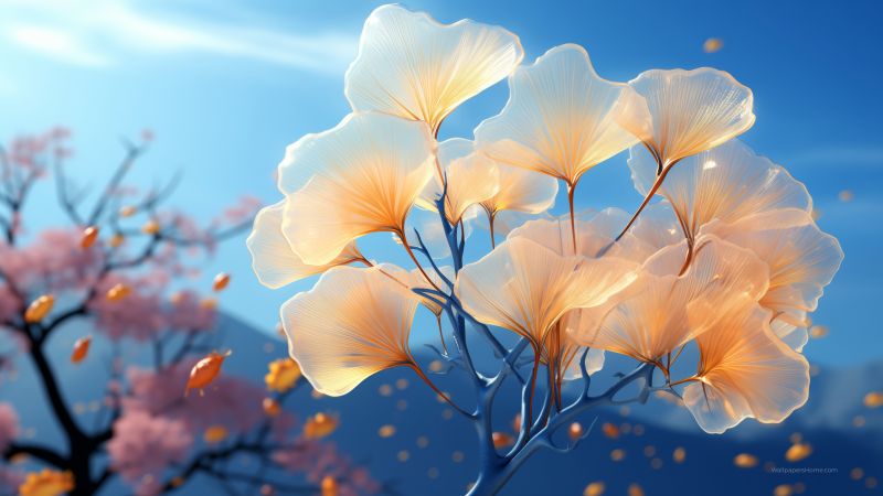flowers wallpaper, sunlit, bright, background for desktop wallpaper (horizontal)