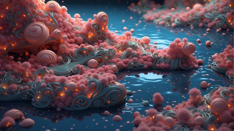 balls wallpaper, water, liquid, background for desktop wallpaper (horizontal)