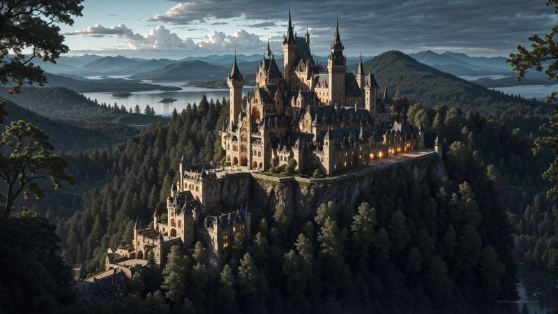 forest wallpaper, woodland, medieval, background for desktop wallpaper (horizontal)