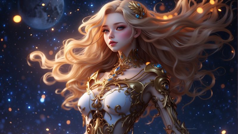 anime girl wallpaper, futuristic, neon lights, background for desktop wallpaper (horizontal)