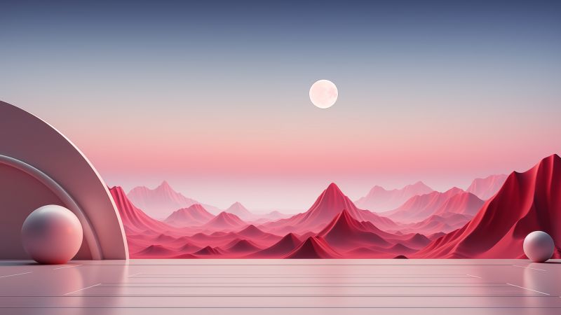 landscape wallpaper, 3D, peaks, background for desktop wallpaper (horizontal)