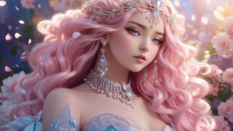 Anime girl wallpaper, cute, pastel colors, background for desktop wallpaper (horizontal)