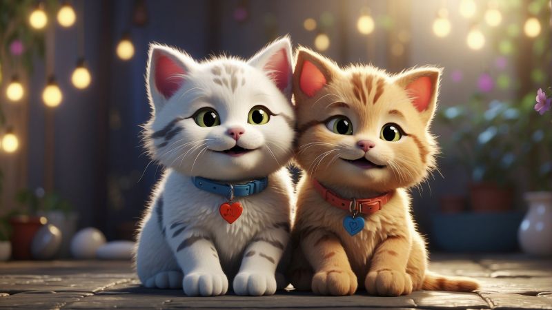 cats wallpaper, cuddle, sweet, background for desktop wallpaper (horizontal)