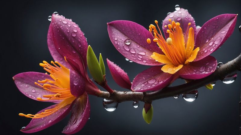 Windows 12 wallpaper, violet petals, vibrant colors, background for desktop wallpaper (horizontal)