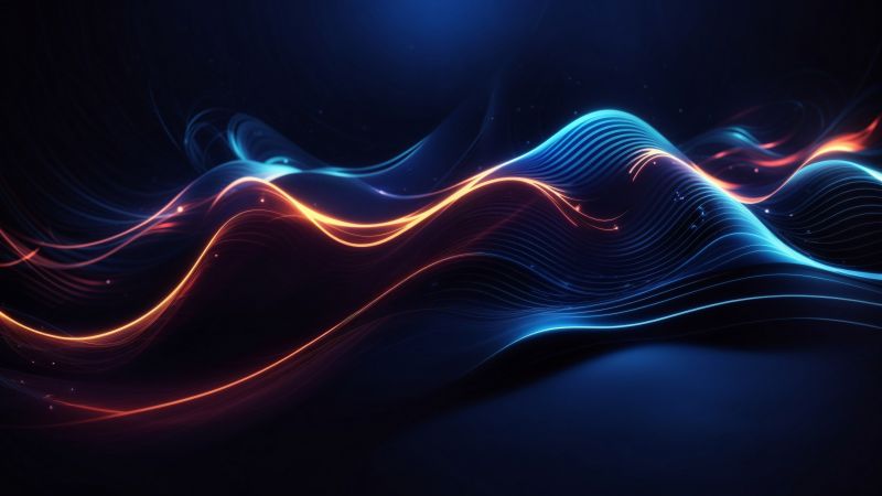 waves wallpaper, sunset, orange, background for desktop wallpaper (horizontal)