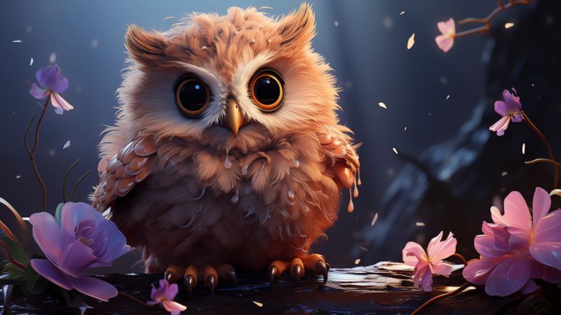 user avatar wallpaper, nocturnal bird, night predator, background for desktop wallpaper (horizontal)