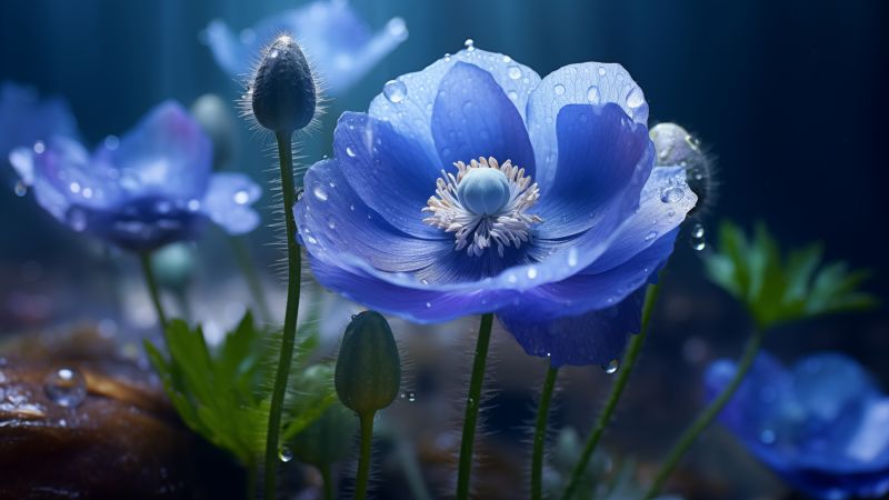 Windows 12 wallpaper, azure, sky blue, background for desktop wallpaper (horizontal)