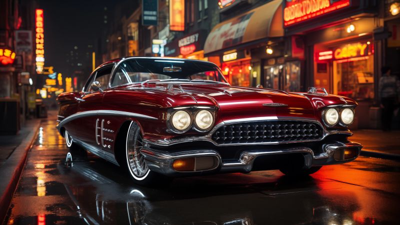 classic car wallpaper, nostalgic design, fan art, background for desktop wallpaper (horizontal)