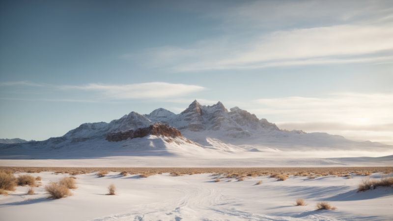 Windows 12 wallpaper, sandy terrain, heat waves, background for desktop wallpaper (horizontal)