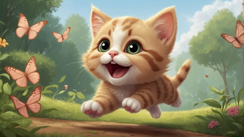 Funny cat wallpaper, amusing kitty, comical animal, background for desktop wallpaper (horizontal)