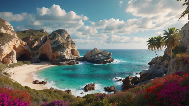 ocean wallpaper, seaside, beach, background for desktop wallpaper (horizontal)