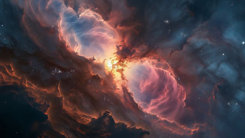 space wallpaper, starlit sky, universe, background for desktop wallpaper (horizontal)