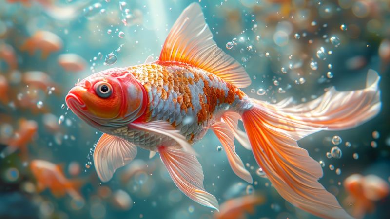 fish wallpaper, underwater world, sea life, background for desktop wallpaper (horizontal)