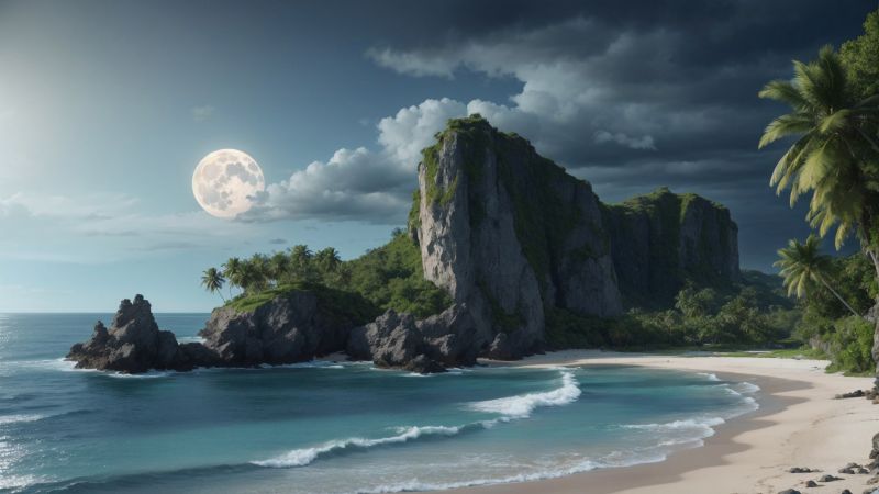 beach wallpaper, waves, ocean, background for desktop wallpaper (horizontal)