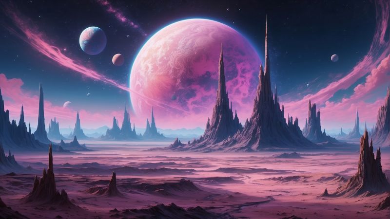 planets wallpaper, space, extraterrestrial terrain, background for desktop wallpaper (horizontal)