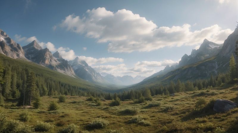 mountains wallpaper, wilderness, mist, background for desktop wallpaper (horizontal)