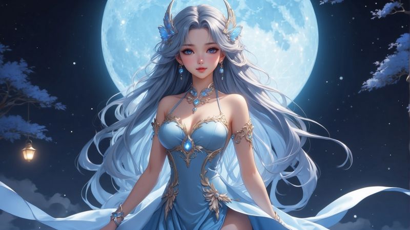 anime girl wallpaper, celestial, fantasy, background for desktop wallpaper (horizontal)