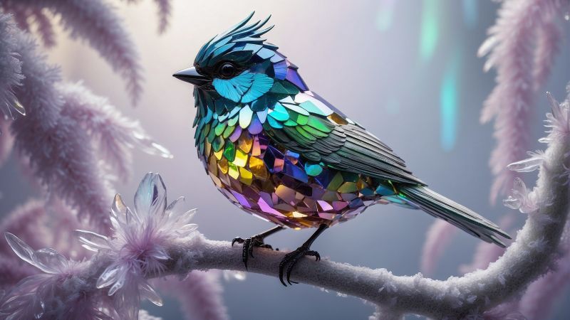bird wallpaper, frozen, snow, background for desktop wallpaper (horizontal)