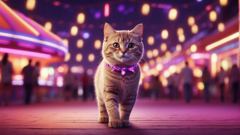 cat wallpaper, feline, joyful, background for desktop wallpaper (horizontal)