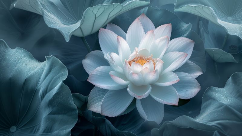water lily wallpaper, aquatic plant, water blossom, background for desktop wallpaper (horizontal)