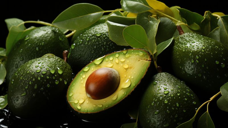 avocado wallpaper, green fruit, fresh, background for desktop wallpaper (horizontal)