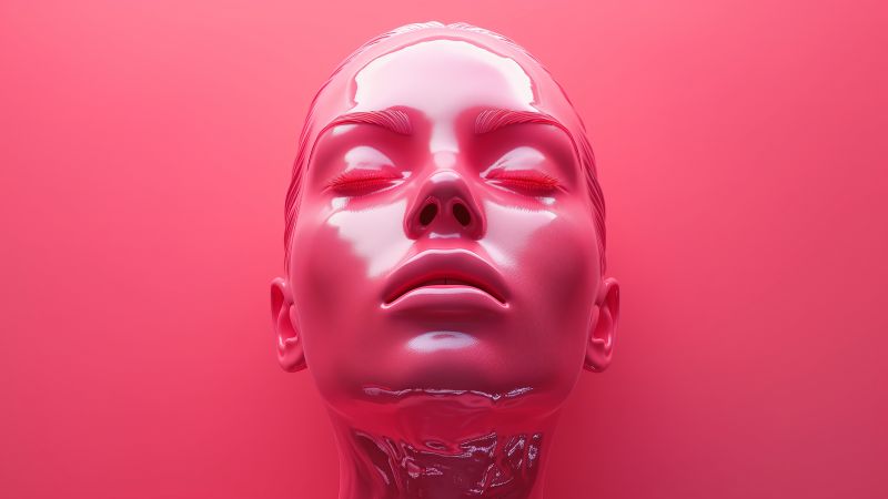 pink wallpaper, face, portrait, background for desktop wallpaper (horizontal)