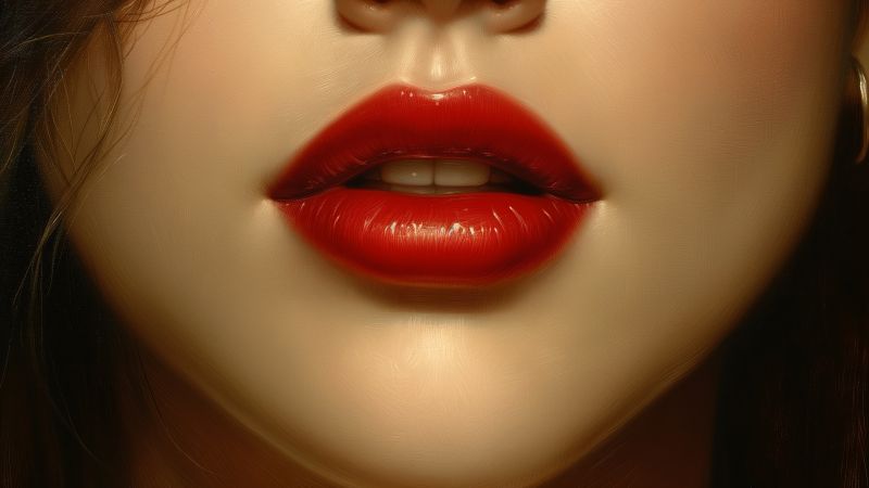 lips wallpaper, crimson, vibrant, background for desktop wallpaper (horizontal)