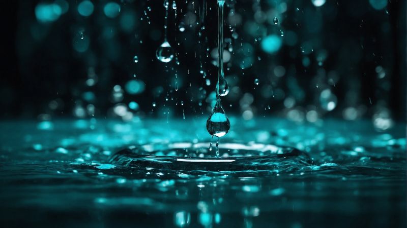 waterdrops wallpaper, aqua, refreshing, background for desktop wallpaper (horizontal)