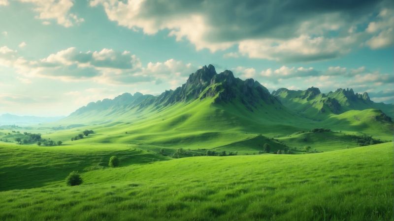 mountains wallpaper, fields, hills, background for desktop wallpaper (horizontal)