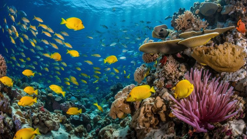 fish wallpaper, marine life, aquatic, background for desktop wallpaper (horizontal)