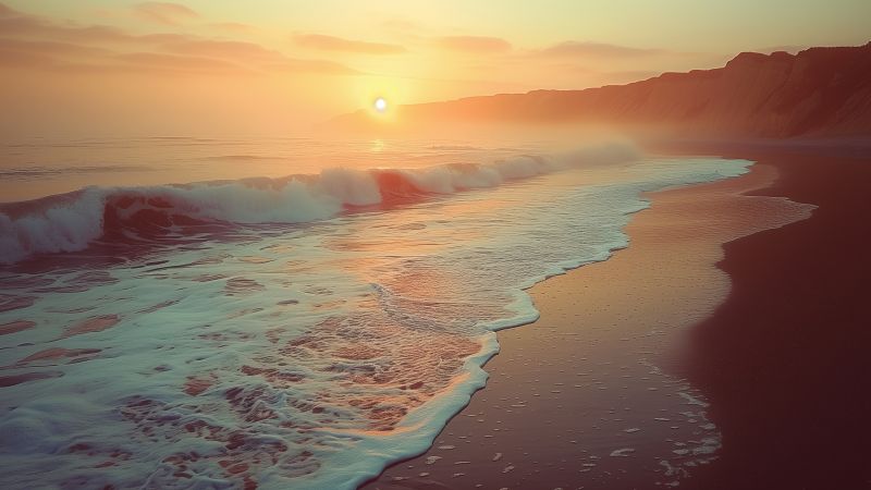 sea wallpaper, beach, horizon, background for desktop wallpaper (horizontal)