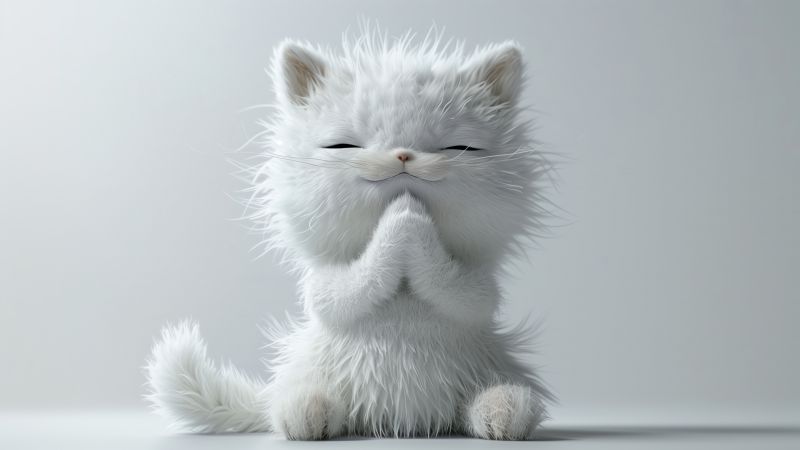white wallpaper, fluffy, cute, background for desktop wallpaper (horizontal)