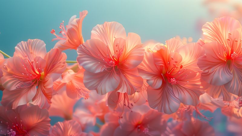 flowers wallpaper, vibrant petals, botanical beauty, background for desktop wallpaper (horizontal)