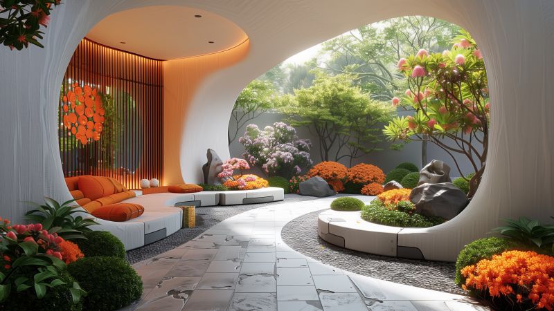 interior wallpaper, sleek, chic, background for desktop wallpaper (horizontal)