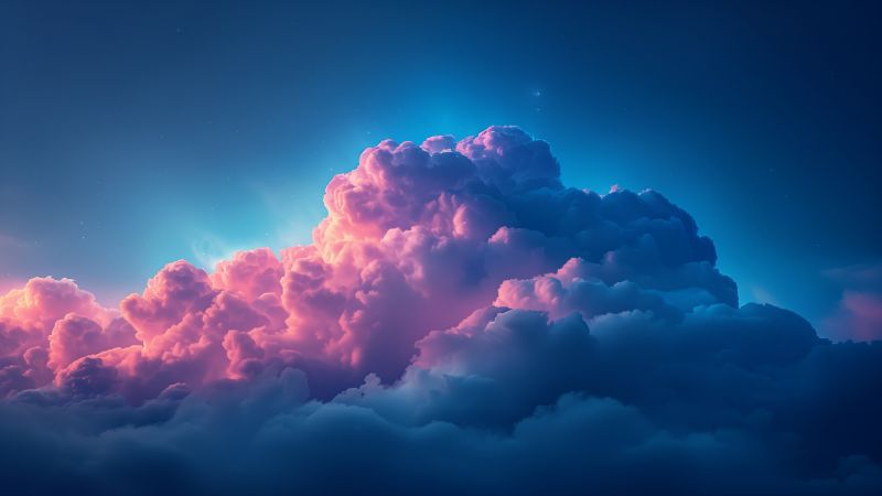 clouds wallpaper, blue sky, overcast, background for desktop wallpaper (horizontal)