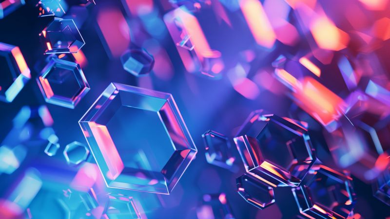 iPhone 16 wallpaper, geometric pattern, purple, background for desktop wallpaper (horizontal)