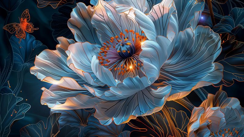 flowers wallpaper, blossoms, blooming, background for desktop wallpaper (horizontal)