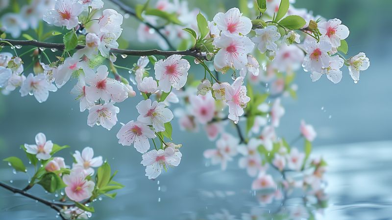 blossom wallpaper, cherry blossom, springtime, background for desktop wallpaper (horizontal)