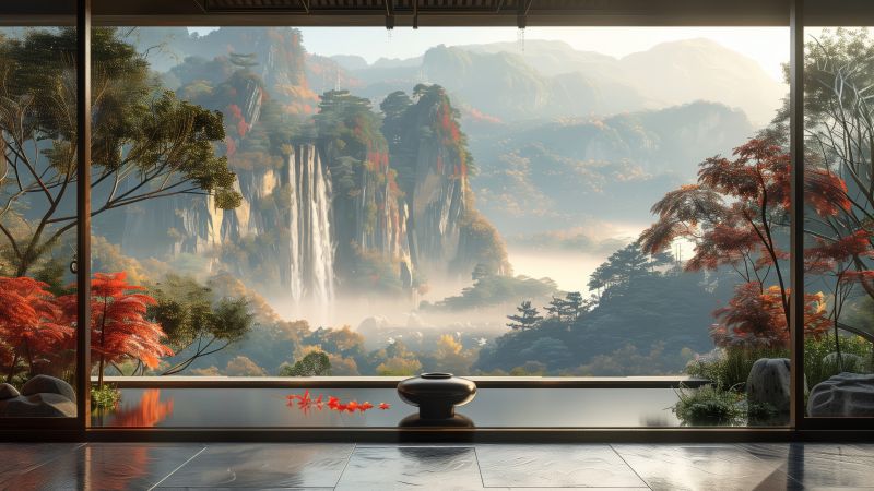 interior wallpaper, peaceful, calm, background for desktop wallpaper (horizontal)