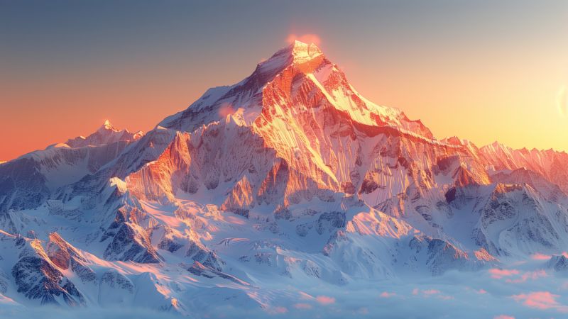 mountains wallpaper, winter wonderland, frosty landscape, background for desktop wallpaper (horizontal)