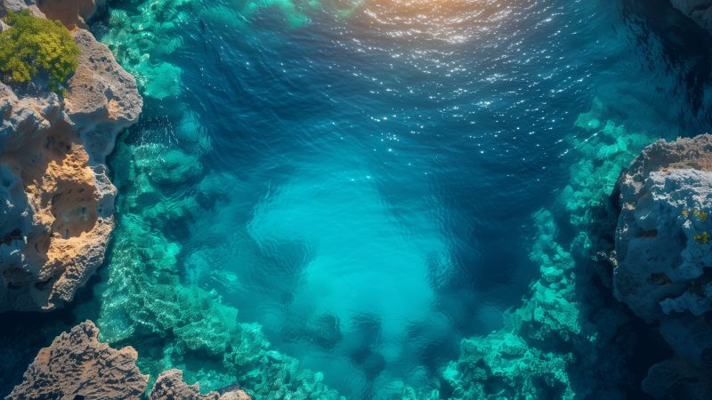 lake wallpaper, azure, serene, background for desktop wallpaper (horizontal)