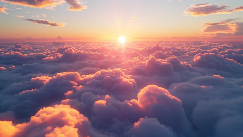 clouds wallpaper, dusk, evening, background for desktop wallpaper (horizontal)
