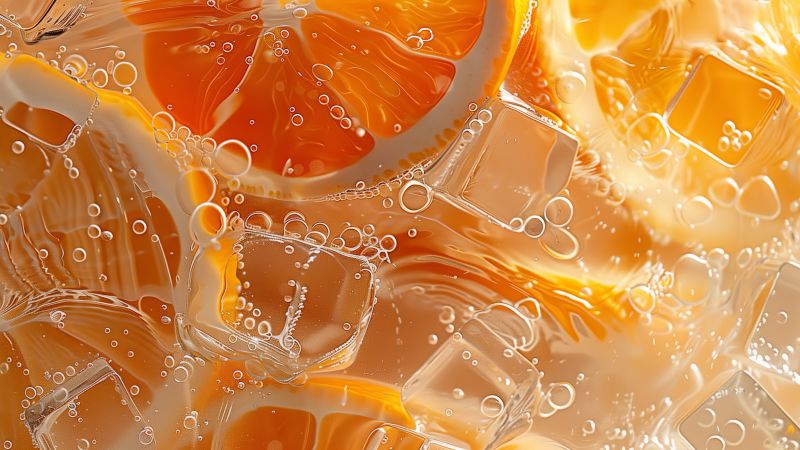 orange wallpaper, ice, cold, background for desktop wallpaper (horizontal)