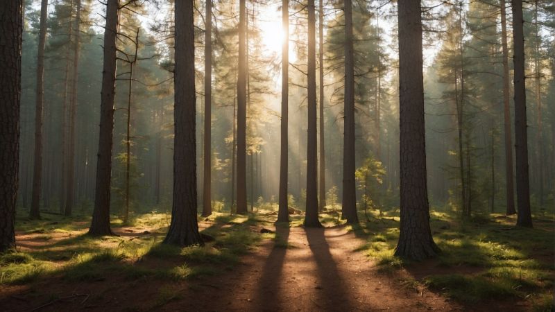 forest wallpaper, greenery, nature, background for desktop wallpaper (horizontal)